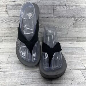 Clarks Cloudsteppers Arla Kayle Gray Black Comfort Sandals Women Size 10M